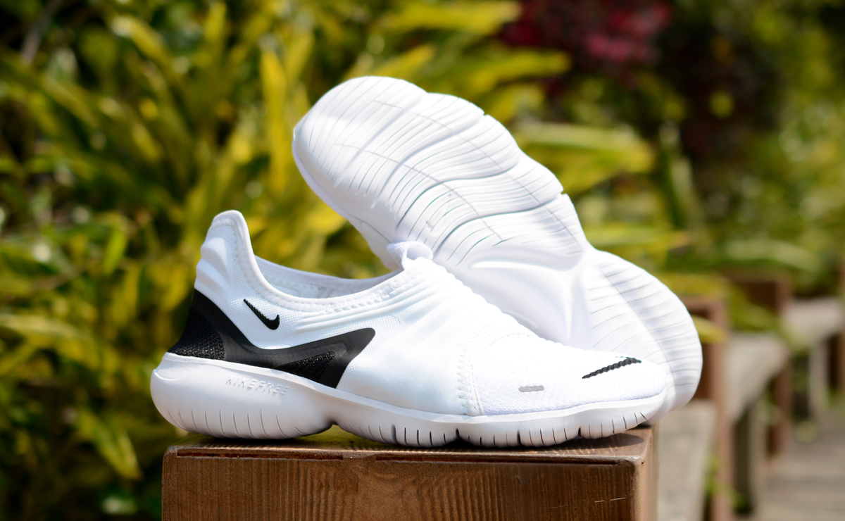 Women Nike Free RN FLYKNIT 2019 White Black Shoes - Click Image to Close